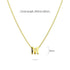 Initials Brick Alphabet Letter Necklace Gold Layered Steel Jewellery